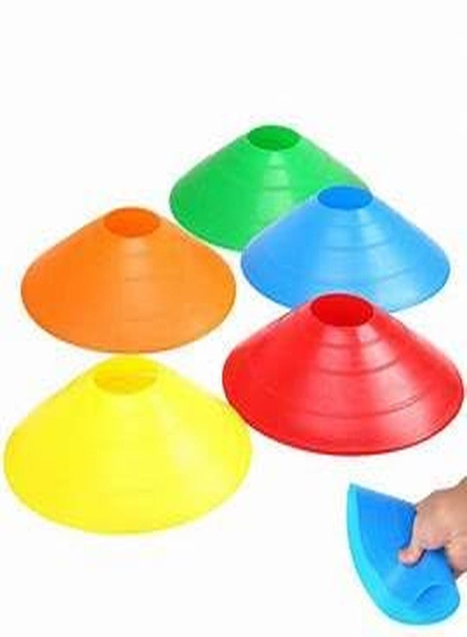 PERICO Plastic Space Marker Agility Soccer Cones for Training, Football, Kids, Sports, Field Cone Markers (Multicolor, 10 Cones Set) - Image 2